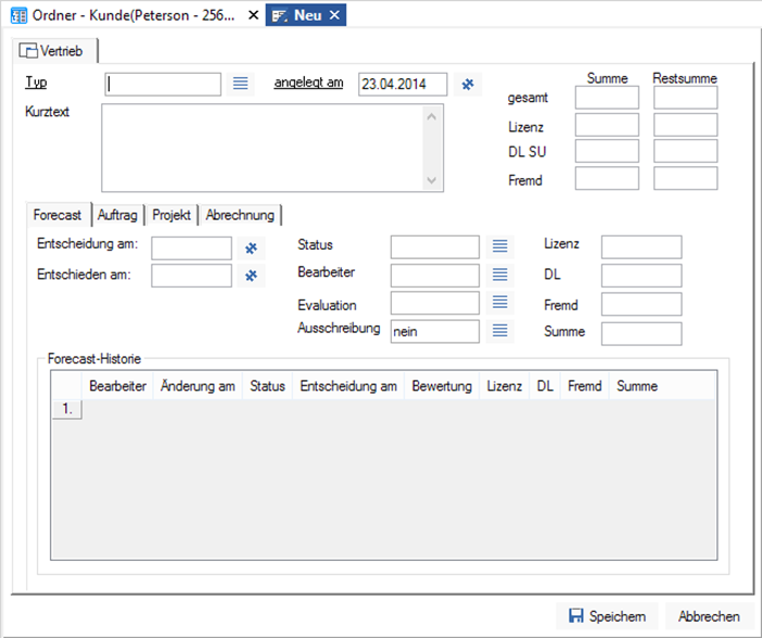 Index data form register